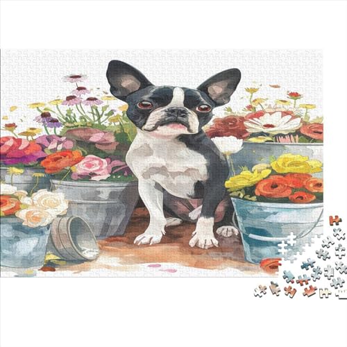 Cute Französische Stierdogge 500 TeileHolz Puzzle, Puzzles Für Erwachsene,500 Teile Rätsel Für Jugendliche & Erwachsene 500pcs (52x38cm) von BLISSCOZY