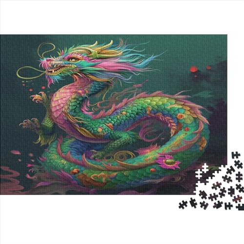 Drache Holz Puzzles 1000 Teile Rätsel, Erwachsenen Puzzle,herausforderndes Geschicklichkeitsspiel Für Die Ganze 1000pcs (75x50cm) von BLISSCOZY