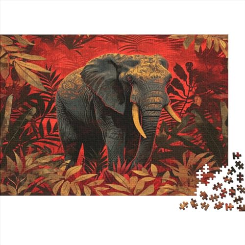 Elefant 300 Teile Puzzles, Panorama, Premium Quality, Für Erwachsene Holz Jahren Puzzle 300pcs (40x28cm) von BLISSCOZY