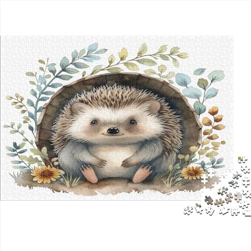 Fat Niedlicher Igel Holz Puzzles 500 Teile Rätsel, Erwachsenen Puzzle,herausforderndes Geschicklichkeitsspiel Für Die Ganze 500pcs (52x38cm) von BLISSCOZY