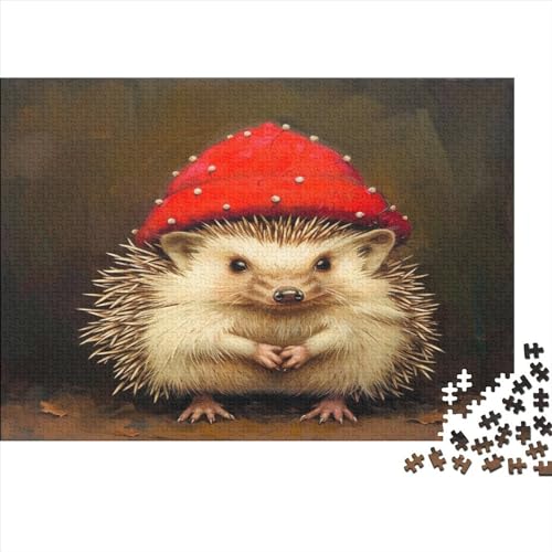 Holz Puzzles 1000 Teile Erwachsene Rätsel | Red Hat Igel | Puzzle Erwachsene 1000 Teile Herausforderndes Geschicklichkeitsspiel Für Die Ganze 1000pcs (75x50cm) von BLISSCOZY