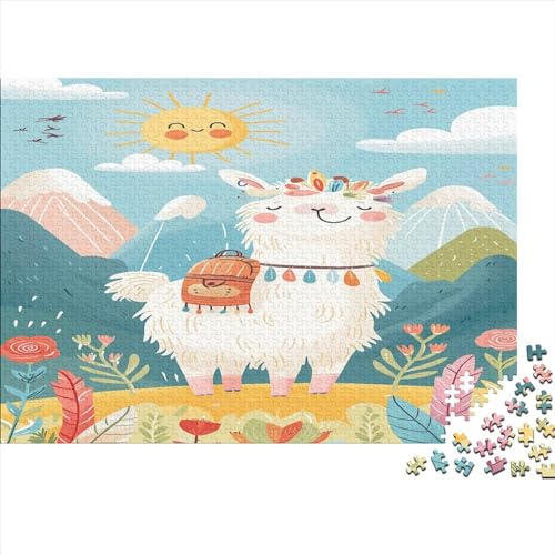 Holz Puzzles 300 Teile Erwachsene Rätsel | Cute Alpaka | Puzzle Erwachsene 300 Teile Herausforderndes Geschicklichkeitsspiel Für Die Ganze 300pcs (40x28cm) von BLISSCOZY