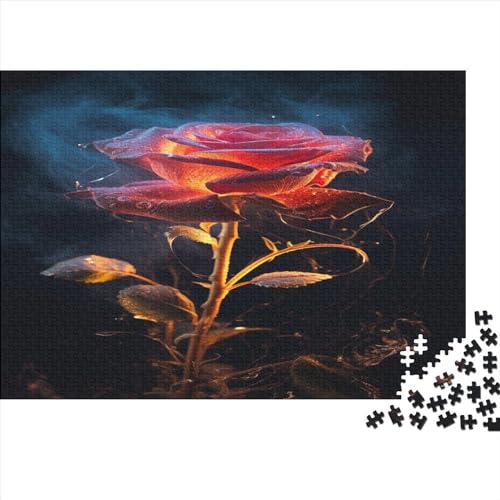 Holz Puzzles 300 Teile Erwachsene Rätsel | Rose | Puzzle Erwachsene 300 Teile Herausforderndes Geschicklichkeitsspiel Für Die Ganze 300pcs (40x28cm) von BLISSCOZY