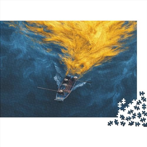 Holz Puzzles 500 Teile Erwachsene Rätsel | Fisching Boat | Puzzle Erwachsene 500 Teile Herausforderndes Geschi von BLISSCOZY