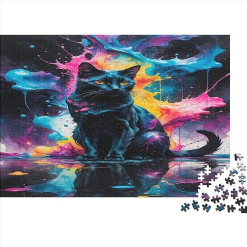 Katze Puzzle Erwachsene Holz Puzzles 300 Teile Rätsel Große Herausforderndes Geschicklichkeitsspiel Für Die Ganze 300pcs (40x28cm) von BLISSCOZY