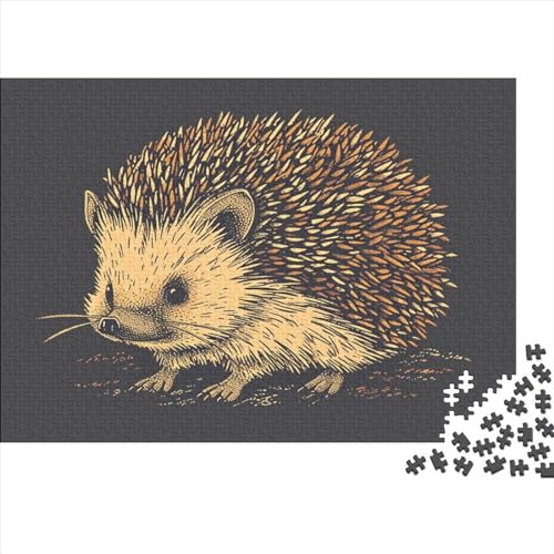 Kawaii_Igel Puzzle Erwachsene Holz Puzzles 500 Teile Rätsel Große Herausforderndes Geschicklichkeitsspiel Für Die Ganze 500pcs (52x38cm) von BLISSCOZY