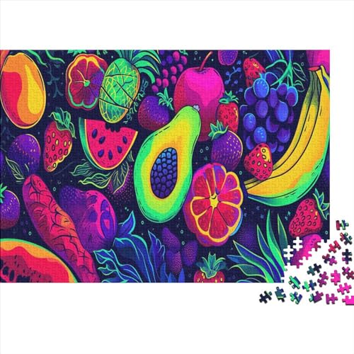 Neon-Früchte 500 Teile Puzzles, Panorama, Premium Quality, Für Erwachsene Holz Jahren Puzzle 500pcs (52x38cm) von BLISSCOZY