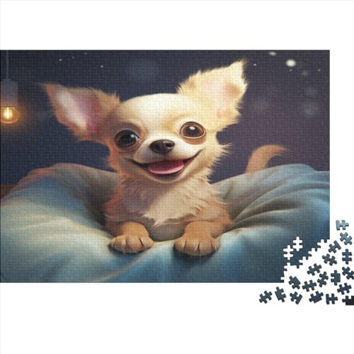 Niedlicher Chihuahua Holz Puzzles Puppy 500 Teile Rätsel, Erwachsenen Puzzle,herausforderndes Geschicklichkeitsspiel Für Die Ganze 500pcs (52x38cm) von BLISSCOZY