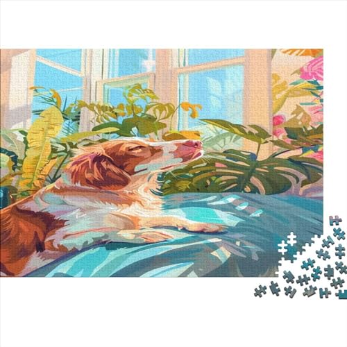 Niedlicher Hund 300 Teile Puzzles, Panorama, Premium Quality, Für Erwachsene Holz Jahren Puzzle 300pcs (40x28cm) von BLISSCOZY