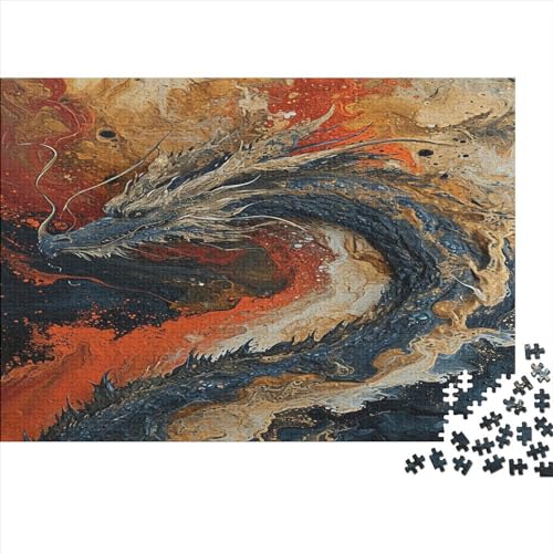 Schwarzer Drache 300 TeileHolz Puzzle, Puzzles Für Erwachsene,300 Teile Rätsel Für Jugendliche & Erwachsene 300pcs (40x28cm) von BLISSCOZY