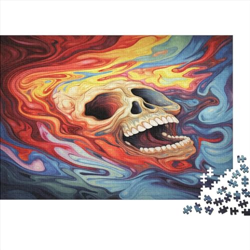 Totenkopf 500 TeileHolz Puzzle, Puzzles Für Erwachsene,500 Teile Rätsel Für Jugendliche & Erwachsene 500pcs (52x38cm) von BLISSCOZY