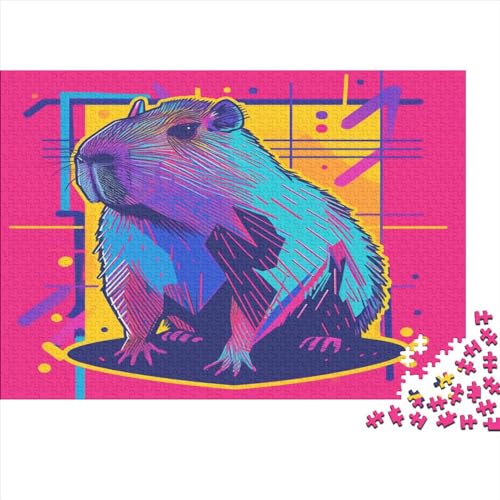 Wasserschwein Neon 300 TeileHolz Puzzle, Puzzles Für Erwachsene,300 Teile Rätsel Für Jugendliche & Erwachsene 300pcs (40x28cm) von BLISSCOZY