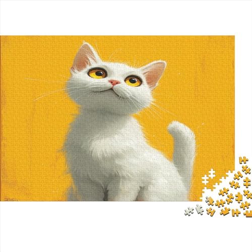 White Katze 500 TeileHolz Puzzle, Puzzles Für Erwachsene,500 Teile Rätsel Für Jugendliche & Erwachsene 500pcs (52x38cm) von BLISSCOZY