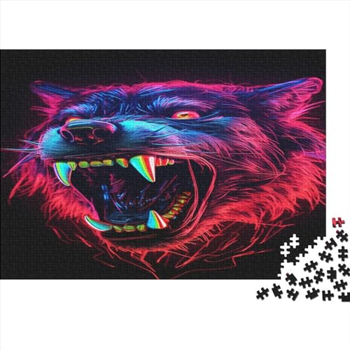 Wolf Holz Puzzles Animal 500 Teile Rätsel, Erwachsenen Puzzle,herausforderndes Geschicklichkeitsspiel Für Die Ganze 500pcs (52x38cm) von BLISSCOZY