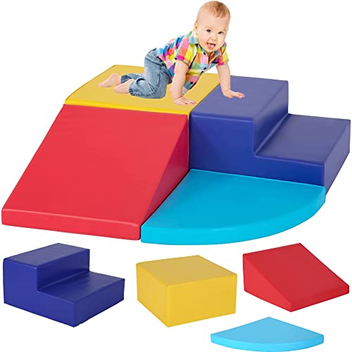 Kinder Corner Climber 4-teiliges Set Climbing Toys für Kleinkinder 1-3, Soft Babies Climb Schaum Spiel Set Indoor Baby Blöcke Kinder Spielzeug für Kinder Crawling und Schieben von BLKMTY