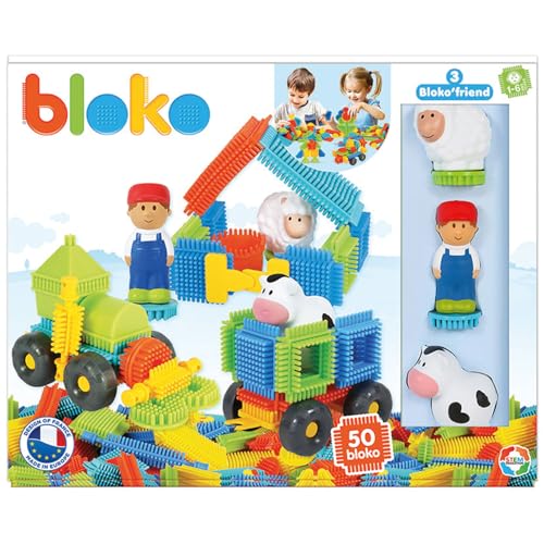 BLOKO 503592 Tiere, 50er Set 3 3D-Figuren Bauernhof, Multicolor von BLOKO