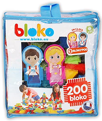 BLOKO 503508 Tasche mit 200 2 Familienfiguren, Multicolor, Large von BLOKO