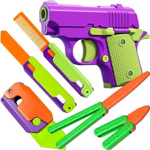 BLOOOK Fidget Toy Pistole,Figity Fingerspiele,Fidget Slider Anxiety Toys,aus Plastik,Mini 1911 Gun Toy,Anti Stress Figit Spielzeug, Teenager Erwachsene Kinder von BLOOOK