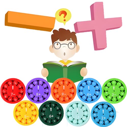 BLOOOK Mathe Fidget Spinner,Math Fact Fidget Spinner,Rechenrolle, Einmaleins Lernen Spiel,1 mal 1 Lernen,Grundschule Lehrerbedarf,Schulbedarf 1 2 3 4 Klasse,Schuleinführung Geschenke (＋－) von BLOOOK