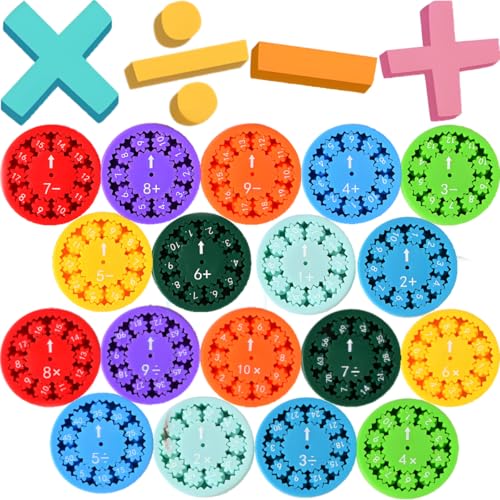 BLOOOK Mathe Fidget Spinner,Math Fact Fidget Spinner,Rechenrolle, Einmaleins Lernen Spiel,1 mal 1 Lernen,Grundschule Lehrerbedarf,Schulbedarf 1 2 3 4 Klasse,Schuleinführung Geschenke (＋－× ÷) von BLOOOK