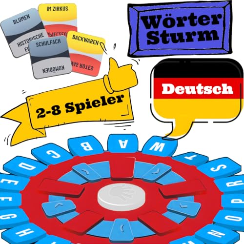 BLOOOK Thinking Words Spiel Deutsch,Wörter Sturm Spiel,Brettspiele,Wörterspiel Erwachsene Kinder,Gesellschaftsspiele,Spiel des Jahres,Familienspiel 2-8 Personen,Tabletop Spiele von BLOOOK