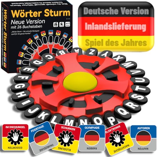 BLOOOK Wörter Sturm Spiel Deutsch,Brettspiele,Wörterspiel Erwachsene Kinder,Gesellschaftsspiele,Spiel des Jahres,Familienspiel 2-8 Personen,Tabletop Spiele von BLOOOK