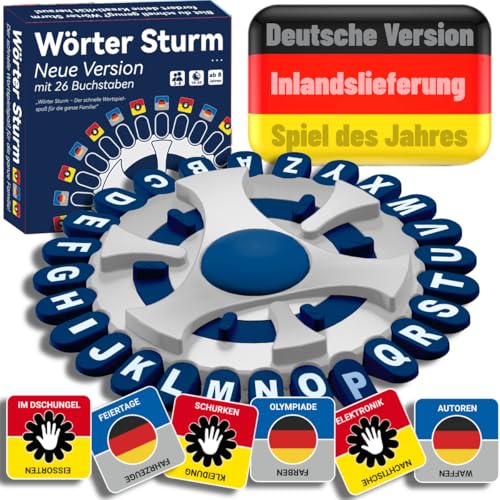 BLOOOK Wörter Sturm Spiel Deutsch,Brettspiele,Wörterspiel Erwachsene Kinder,Gesellschaftsspiele,Spiel des Jahres,Familienspiel 2-8 Personen,Tabletop Spiele von BLOOOK