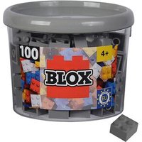 SIMBA 104114534 Blox - 100 4er Bausteine grau - kompatibel mit bekannten Spielsteinen von BLOX