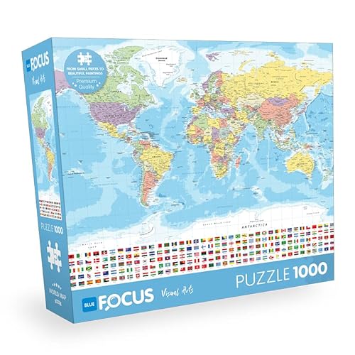 1000 Teile - WORLD MAP von Blue Focus