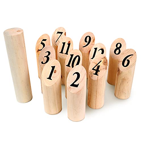 BLUE SKY - 12 Nordische Kegel - Geschicklichkeitsspiel im Freien - 049712 - Beige - Holz - 15 cm - Kinderspielzeug - Outdoor-Spiel - Garten - Ab 6 Jahren BLUE SKY - 12 Nordische Kegel - Geschicklichkeitsspiel im Freien - 049712 - Beige - Holz - 15 cm - Kinderspielzeug - Outdoor-Spiel - Garten - Ab 6 Jahren von BLUE SKY