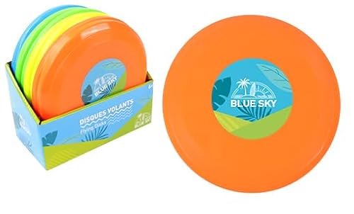 BLUE SKY Packung mit 12 fliegenden Scheiben 047903PA – Farbe zufällig – Kunststoff – Spielzeug für Kinder und Erwachsene – Outdoor-Spiel – Frisbee – ab 3 Jahren von BLUE SKY