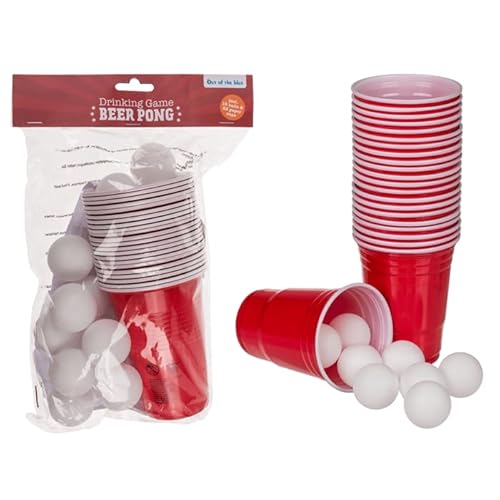 BLUECHOLON Beer Pong Set, Komplettset mit 15 Bällen und 22 Bechern à 550 ml, wiederverwendbar. von BLUECHOLON