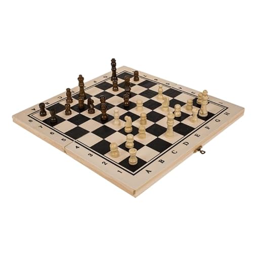 Schachspiel aus Holz, zusammenklappbares Brett, 34 x 34 cm, Teile enthalten Schachspiel aus Holz, zusammenklappbares Brett, 34 x 34 cm, Teile enthalten von BLUECHOLON