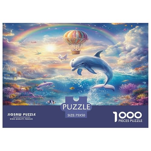 Delphin Puzzle 1000 Teile Erwachsener Kniffel Spaß Für Die Ganze Familie - Abwechslungsreiche 1000 Puzzleteilige Motive Puzzle Erwachsene, Puzzel 1000pcs (75x50cm) von BLWZXPQMT