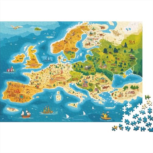 Europäische Karte Puzzle 1000 Teile Erwachsener Kniffel Spaß Für Die Ganze Familie - Abwechslungsreiche 1000 Puzzleteilige Motive Puzzlespiel Erwachsene, Puzzel 1000pcs (75x50cm) von BLWZXPQMT