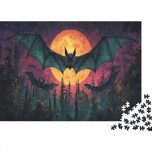 Fledermaus 1000 Teile Puzzle Für Erwachsene, Hochwertige Recycelbare MateriAußerirdische Und Druck Puzzlespiel, Familienspiel, Geschenk Für Liebhaber Oder Freunde Puzzel 1000pcs (75x50cm) von BLWZXPQMT