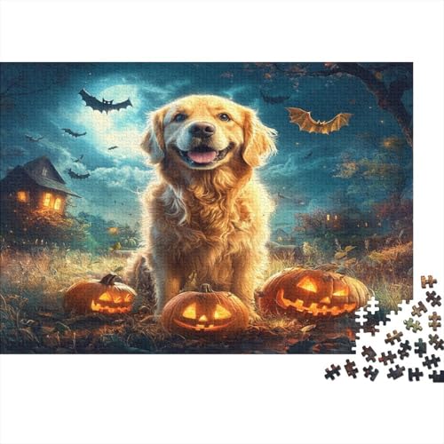 Golden Retriever 1000 Stück Puzzles Für Erwachsene Teenager Stress Abbauen Familien-Puzzlespiel 1000-teiliges Puzzle Kinder Lernspiel Spielzeug Geschenk Puzzel 1000pcs (75x50cm) von BLWZXPQMT