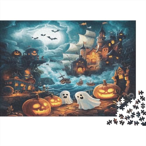 Halloween Village Puzzlespiel 1000 Teile Puzzle Für Erwachsene Und Kinder Ab 14 Jahren, Puzzle-Motiv Erwachsenen Puzzlespiel Puzzel 1000pcs (75x50cm) von BLWZXPQMT