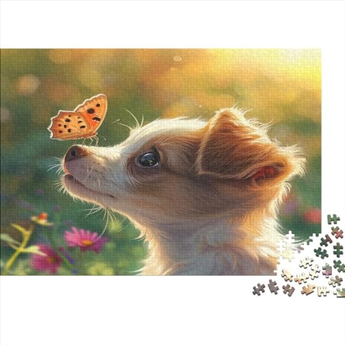 Hübscher Hund 1000 Stück Puzzles Für Erwachsene Teenager Stress Abbauen Familien-Puzzlespiel 1000-teiliges Puzzle Kinder Lernspiel Spielzeug Geschenk Puzzel 1000pcs (75x50cm) von BLWZXPQMT