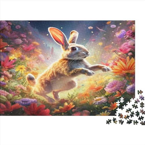 Kaninchen 1000 Stück Puzzles Für Erwachsene Teenager Stress Abbauen Familien-Puzzlespiel 1000-teiliges Puzzle Kinder Lernspiel Spielzeug Geschenk Puzzel 1000pcs (75x50cm) von BLWZXPQMT