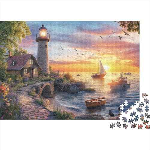 Leuchtturm an der Küste Puzzle 1000 Teile Puzzle Für Erwachsene Und Kinder Ab 14 Jahren Puzzel 1000pcs (75x50cm) von BLWZXPQMT