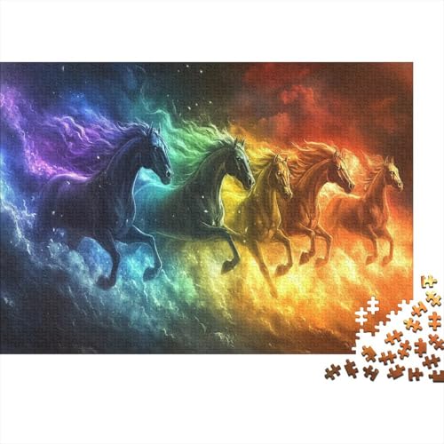 Pferd 1000 Stück Puzzles Für Erwachsene Teenager Stress Abbauen Familien-Puzzlespiel Mit Poster in 1000-teiliges Puzzle Kinder Lernspiel Spielzeug Geschenk Puzzel 1000pcs (75x50cm) von BLWZXPQMT