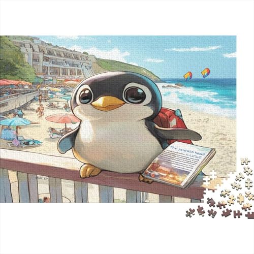 Pinguin 1000 Stück Puzzles Für Erwachsene Teenager Stress Abbauen Familien-Puzzlespiel Mit Poster in 1000-teiliges Puzzle Kinder Lernspiel Spielzeug Geschenk Puzzel 1000pcs (75x50cm) von BLWZXPQMT