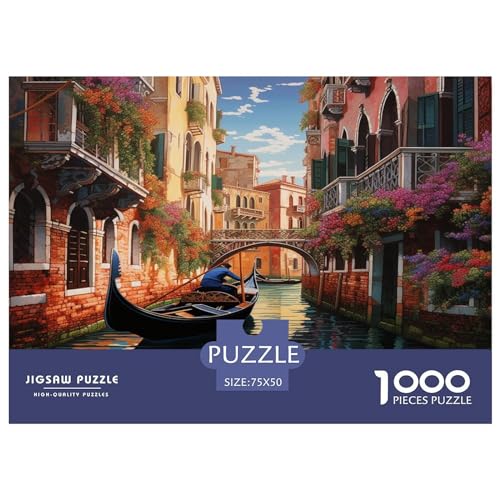 Riverside Town Puzzlespiel 1000 Teile Jigsaw Puzzle 1000 Puzzle FüR Erwachsene Kinder Senioren Erwachsenen Puzzlespiel Puzzel 1000pcs (75x50cm) von BLWZXPQMT