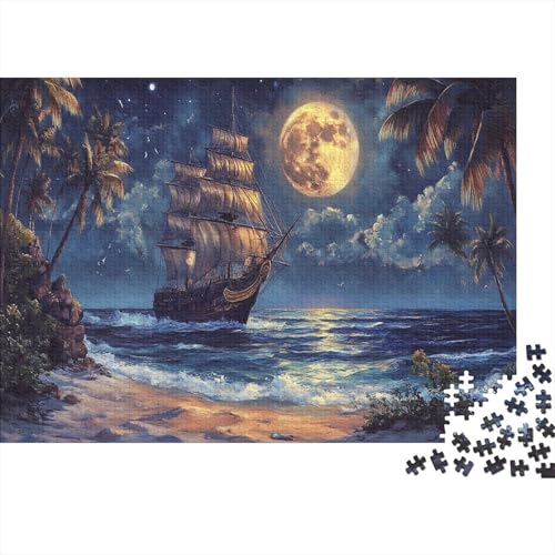 Segelboot Puzzle 1000 Teile Puzzles Für Erwachsene Lernspiel Herausforderungsspielzeug 1000-teilige Puzzlespiel Für Erwachsene Kinder Puzzel 1000pcs (75x50cm) von BLWZXPQMT