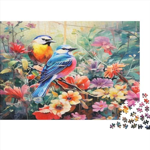 Vögel und Blumen 1000 Stück Puzzles Für Erwachsene Teenager Stress Abbauen Familien-Puzzlespiel 1000-teiliges Puzzle Kinder Lernspiel Spielzeug Geschenk Puzzel 1000pcs (75x50cm) von BLWZXPQMT