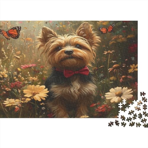 Yorkshire Terrier Puzzle 1000 Teile,für Erwachsene, Impossible Puzzle,farbenfrohes Legespiel,Geschicklichkeitsspiel Für Die Ganze Familie,Erwachsenenpuzzle Puzzel 1000pcs (75x50cm) von BLWZXPQMT