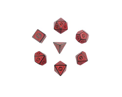 DND Würfel Set - 7 Stück DND Dice | Polyedrisches Würfelset für Dungeon and Dragons (D20, D12, D10, D%, D8, D6, D4) von BLeezm