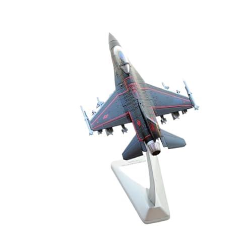 BMAONZ Kleinen Modellflugzeugen 1:100 Für F-16 Fighter Aggressor Squadron Black Ghost Livery Legierungsflugzeug Mit Goldhalterung, Simulationsmodell Miniatur Modelle von BMAONZ