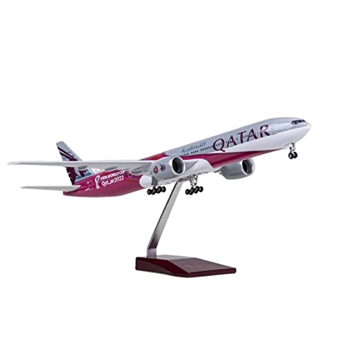 BMAONZ Kleinen Modellflugzeugen 47 cm 1:157 Modell 2022 Qatar Für Airways 777 Mit Beleuchtung Fertiges Flugzeugmodell Standflugzeugmodell Miniatur Modelle(Without Light) von BMAONZ